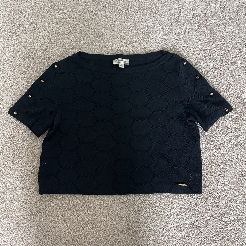 St. John Black Top, Size S